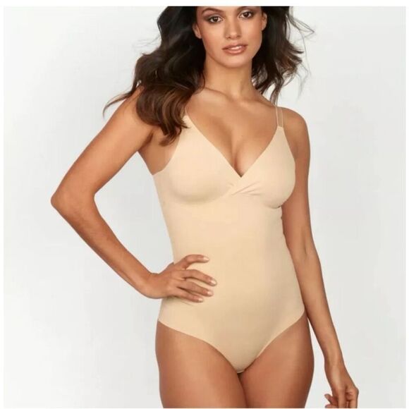 Frederick’s Of Hollywood Shaping Teddy Bodysuit Nude Plus Size 3X/4X - Picture 1 of 5